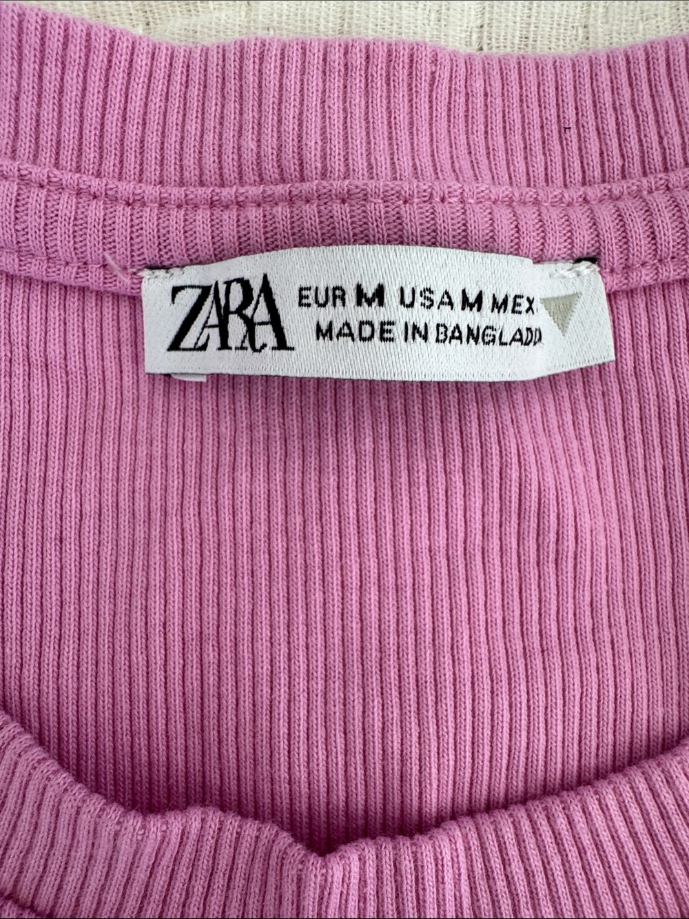 Zara Pink Ribbed Top - Picture 3 of 3